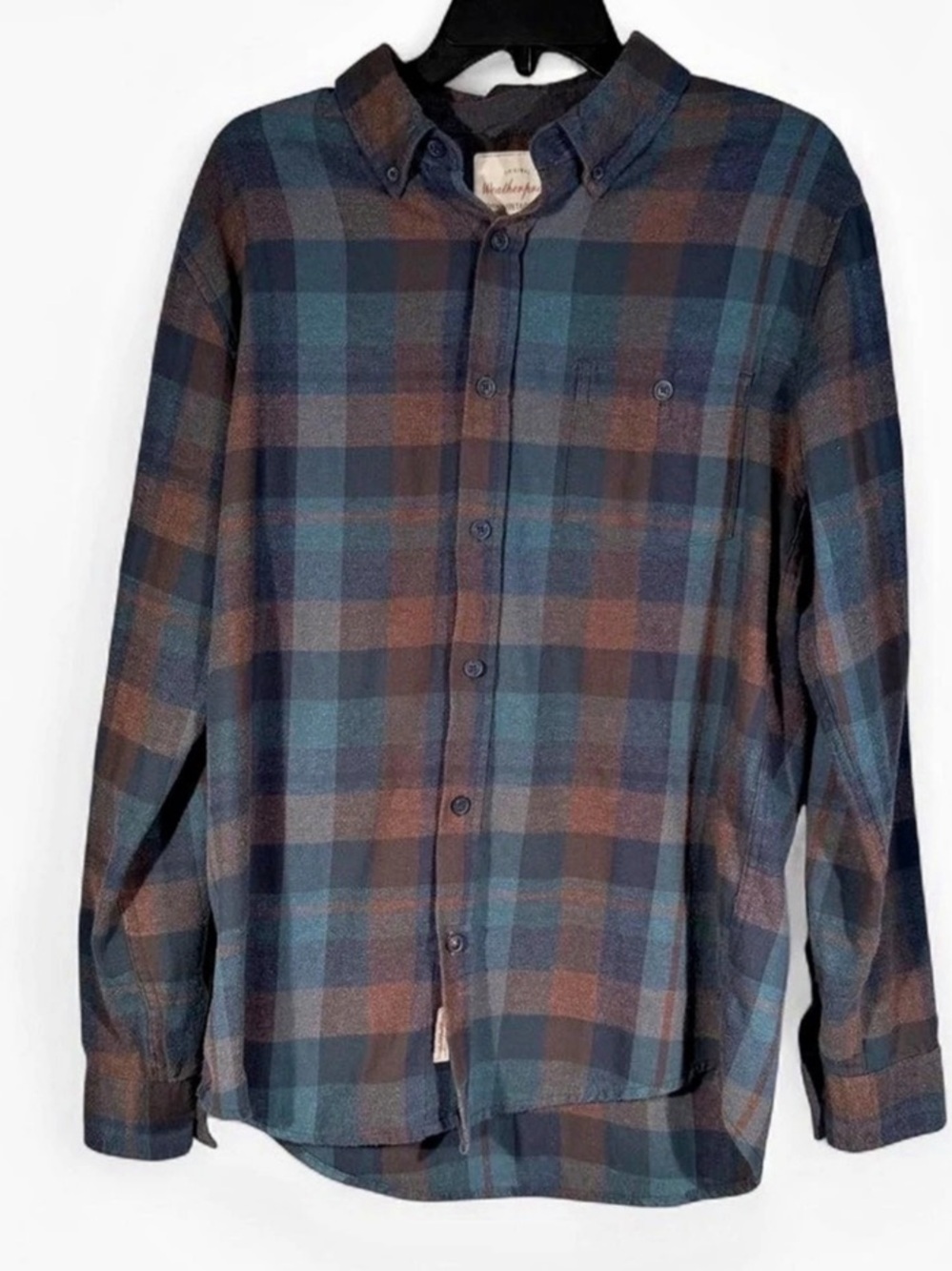 Weatherproof Vintage Plaid Cotton Blend Button Down Size Medium